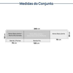 Cozinha Modulada 6 Peças 4 Aéreos 2 Balcões Nara Cabecasa Madeiramadeira - 6