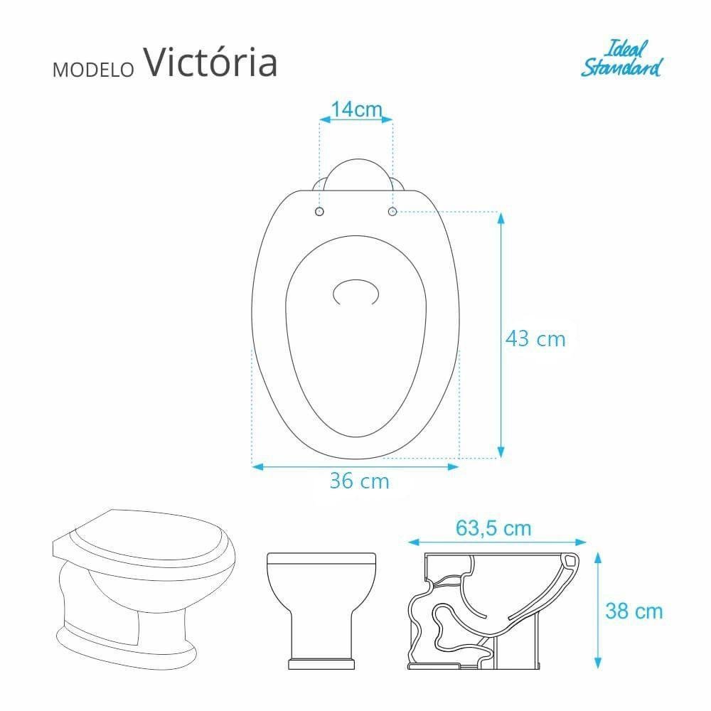 Tampa de Vaso Poliéster Victoria Branco Bacia Ideal Standard - 4