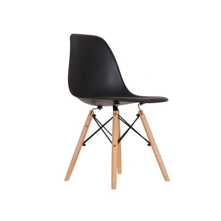 Cadeira Base em Madeira e Aço Eames Empório Tiffany