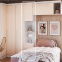 Ver imagem 2 de Módulo Mesa de Cabeceira 2 Portas Infinity Branco/Line/Blush