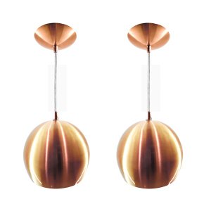 Kit 2 Pendente Bola Cobre Escovado /1 3001