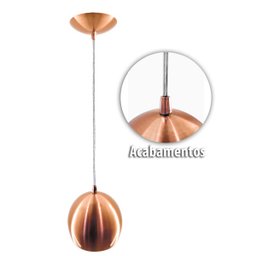 Kit 2 Pendente Bola Cobre Escovado /1 3001 - 3