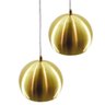 Kit Pendente Bola Dourado Escovado /2 3002 + Lâmpada - 2