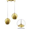 Kit Pendente Bola Dourado Escovado /2 3002 + Lâmpada - 4