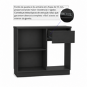 Ver imagem 3 de Balcão Buffet Bar Bancada para Embutir Adega 8 Garrafas - Preto