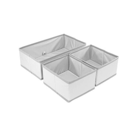 Organizador Dobrável Com 3 Divisórias Cinza Claro Oikos