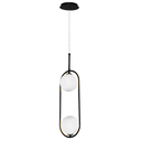 Ver imagem 1 de Luminária Pendente Gemini Preto 2 Globo Vidro Spotline