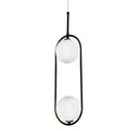 Ver imagem 2 de Luminária Pendente Gemini Preto 2 Globo Vidro Spotline
