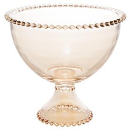 Saladeira Cristal Com Pé Pearl Âmbar 21X19Cm - 1