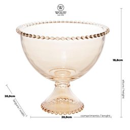 Saladeira Cristal Com Pé Pearl Âmbar 21X19Cm - 6