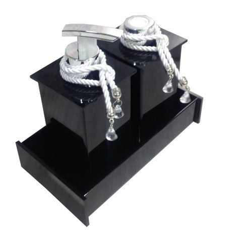 Kit Acessórios para Banheiro 3 Peças Elegance Preto
