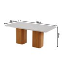Ver imagem 4 de Mesa de Sala Jantar Maldivas C/ Tampo Madeirado C/ Vidro Canto Curvo 180x90cm Flex Naturale/naturale