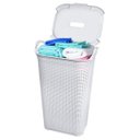 Ver imagem 4 de Cesto de Roupas Rattan Tampa Basculada com Alça 50 Litros