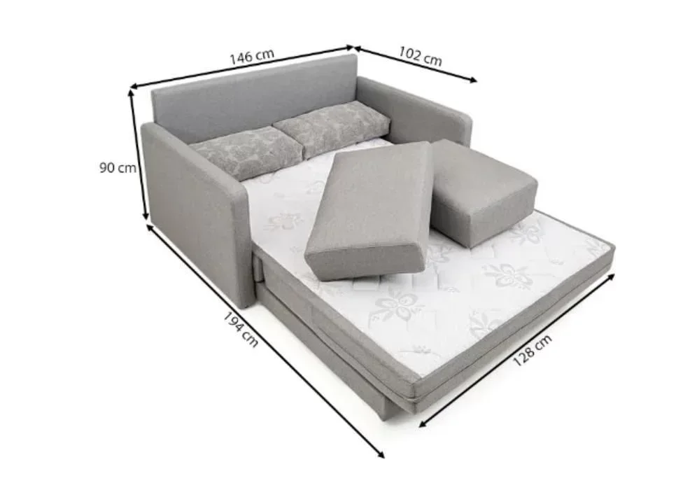 Ver imagem 4 de Sofá Cama Herval Versátil - Casal 1,46m Linho Cinza