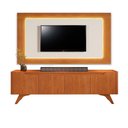 Ver imagem 3 de Painel e Rack para TV 65 Grecia 220cm MDP com LED Off White e Naturalle Mavaular Móveis