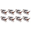 Ver imagem 1 de Kit 8 Conjuntos de Mesa Dobravel com 2 Cadeiras de Madeira 70x70 - Imbuia