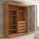 Ver imagem 5 de Guarda-roupa Solteiro Vulcan 2 Portas 4 Gavetas com Espelho 100% Mdf - Panorama Móveis