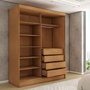 Ver imagem 7 de Guarda-roupa Solteiro Vulcan 2 Portas 4 Gavetas com Espelho 100% Mdf - Panorama Móveis