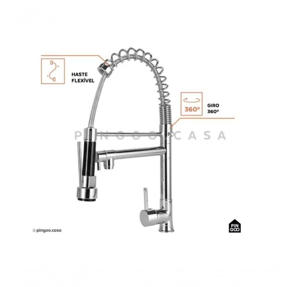 Torneira para Cozinha Gourmet Misturador Monocomando Munim P - 4