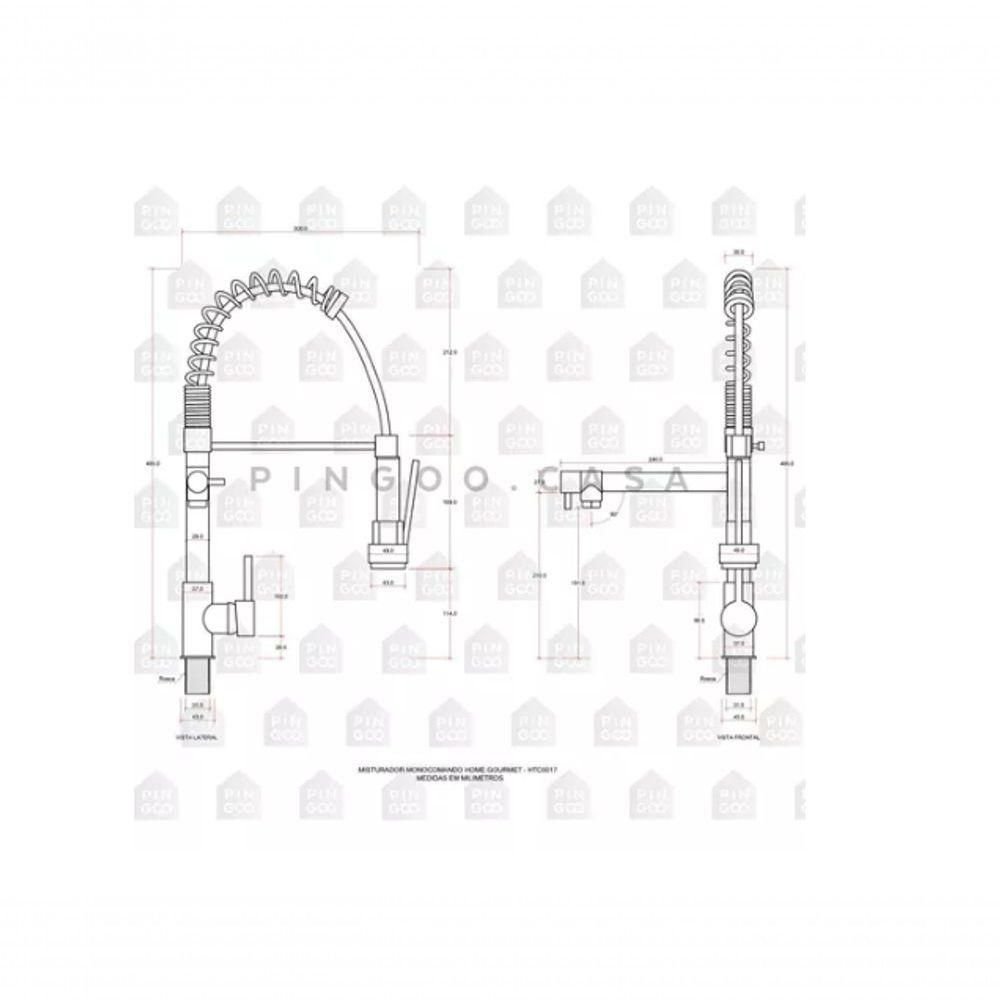 Torneira para Cozinha Gourmet Misturador Monocomando Munim P - 2