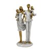 Enfeite Estátua Família Com 2 Filhos 26X14X7Cm Dourado Prata - 1