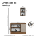 Ver imagem 3 de Conjunto Gabinete para Banheiro 120cm 3 Portas 3 Gavetas Rustic/Crema Agata Madesa 01