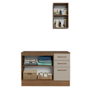 Ver imagem 5 de Conjunto Gabinete para Banheiro 120cm 3 Portas 3 Gavetas Rustic/Crema Agata Madesa 01
