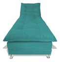 Ver imagem 3 de Sofa Cama Chaise Bicama Reclinavel Sala Lavinia Suede:Azul-Turquesa/Suede