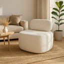 Ver imagem 1 de Poltrona Estofada Confortável Off White Design Minimalista