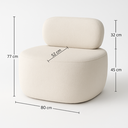 Ver imagem 5 de Poltrona Estofada Confortável Off White Design Minimalista