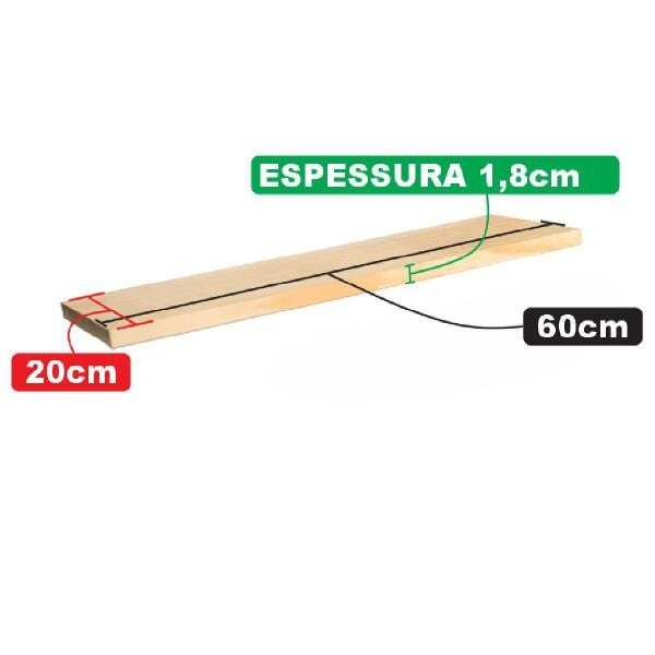 Kit 3 Prateleira Estante Madeira Suporte Invisivel 60X20 - 2