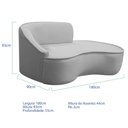 Ver imagem 5 de Kit Divã Recamier Orgânico Marrocos 180cm Lado Direito e 2 Poltronas Amore Linho Cinza Claro