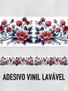 Ver imagem 2 de Faixa Decorativa Adesiva (autocolante) - Bordado com Flores Vermelhas
