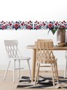 Ver imagem 1 de Faixa Decorativa Adesiva (autocolante) - Bordado com Flores Vermelhas