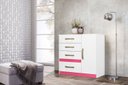 Ver imagem 7 de Conjunto Guarda Roupa e Cômoda Seicheles Branco Rosa Azul Lilás