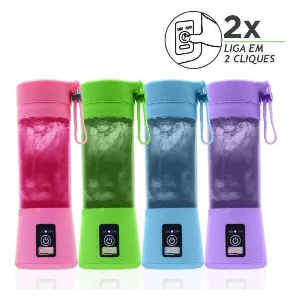 Mini Liquidificador Portátil Juice Cup Usb 6 Lâminas Verde - WebContinental