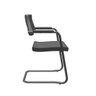 Cadeira Aproximação Interlocutor Fixa Izzi Plaxmetal Assento e Encosto Couro Ecológico Preta - 2