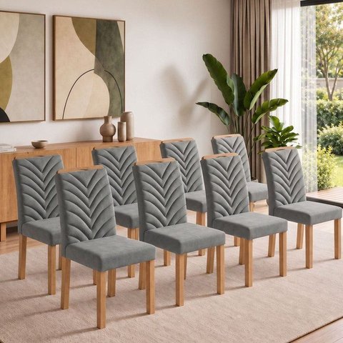 Conjunto 8 Cadeiras para Sala de Jantar Carol