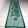 Tapete Passadeira Grande 3 Metros Pintado A Mão Flores Verde - 1