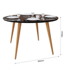 Mesa de Jantar Redonda 4 Lugares com Pés Palito Mdf:preto - 4