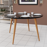 Mesa de Jantar Redonda 4 Lugares com Pés Palito Mdf:preto - 1