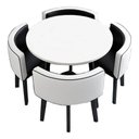 Ver mais imagens de Conjunto Mesa Minimalista com 4 Cadeiras Compacta 1m