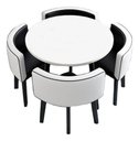Ver mais imagens de Conjunto Mesa Minimalista com 4 Cadeiras Compacta 1m