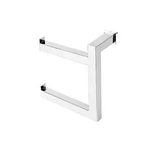 Porta Papel Higiênico de Parede Duplo para Banheiro 15cm em Aço Inox Polido Brilhante Linha Larissa