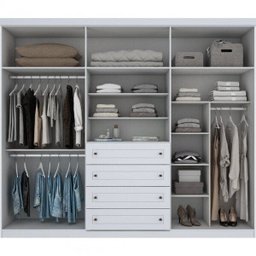 Guarda-Roupa Casal 6 Portas 4 Gavetas Americano Branco/HP - 3 Guarda-Roupa Casal 6 Portas 4 Gavetas Americano Branco/HP - 3