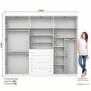 Ver imagem 4 de Guarda-Roupa Casal 6 Portas 4 Gavetas Americano Branco/HP