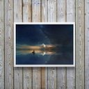 Ver imagem 2 de Quadro Decorativo Barco a Deriva- Céu Estrelado 24x18cm:madeira Preta