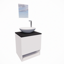 Ver imagem 1 de Gabinete de Banheiro 40cm com Cuba e Espelho Completo Lavabo Armário Suspenso