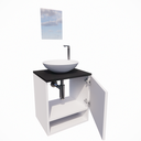 Ver imagem 2 de Gabinete de Banheiro 40cm com Cuba e Espelho Completo Lavabo Armário Suspenso