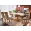 Ver imagem 1 de Conjunto: Mesa Sala Jantar Alvorada C/ Tampo Madeirado Canto Reto 180x90cm e 6 Cadeiras Imperatriz